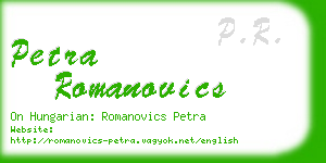 petra romanovics business card
